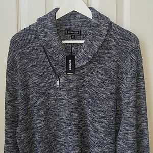 NEW Express Men's XL Cowl Quarter Zip Sweater